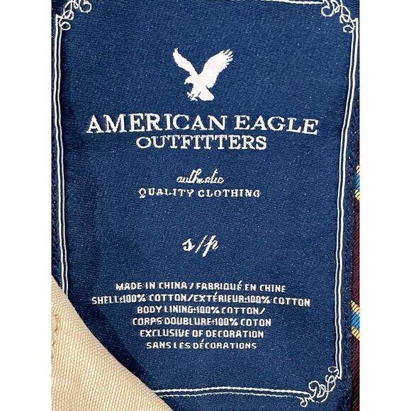 American Eagle‎ Outfitters Tan Cotton Collared Button Front Pea Coat Size S - Picture 9 of 11